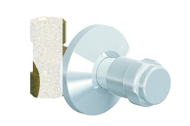 concealed on/off valve for 405, chromed, 110 mm