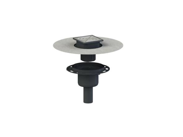 floor drain DallDrain Pure vertical OM, DN50/DN100, 120 x 120 mm