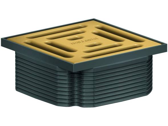grating DallDrain Pure, beige, 100 x 100 mm