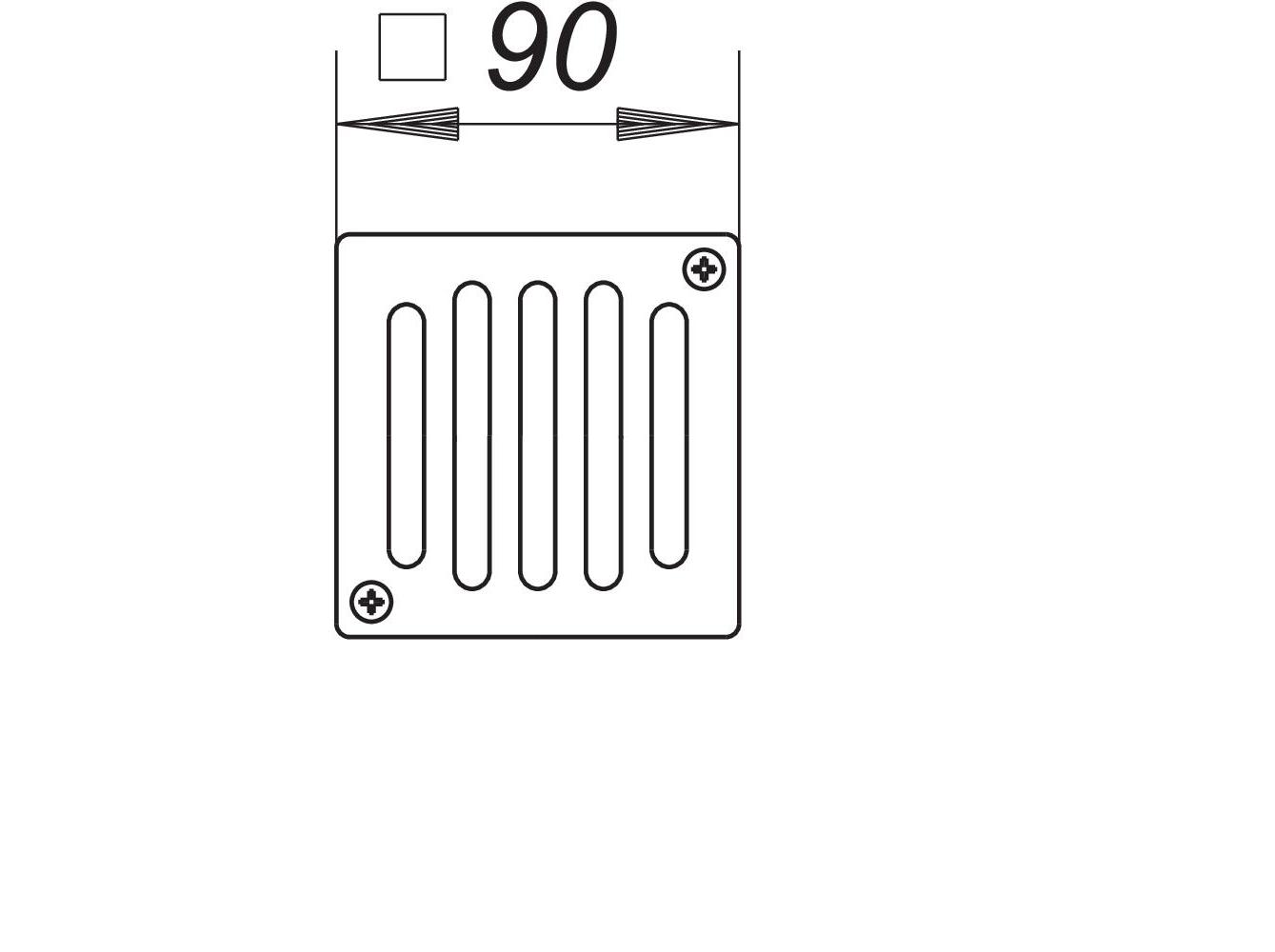 Grille ES 90, solid, 90 x 90 mm