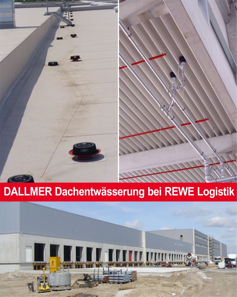 Dallmer roof drainage at the REWE logistics centre